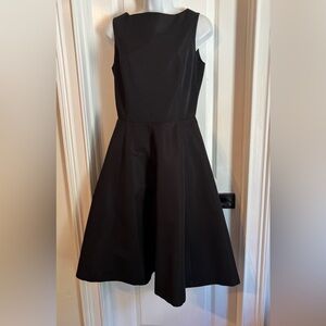 Isaac Mizrahi Black A-Line Midi Dress Scoop Neck Cocktail